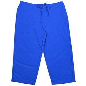 Women's L.L. BEAN‎ Cobalt Blue Supplex Nylon Capri Pants- Size XL